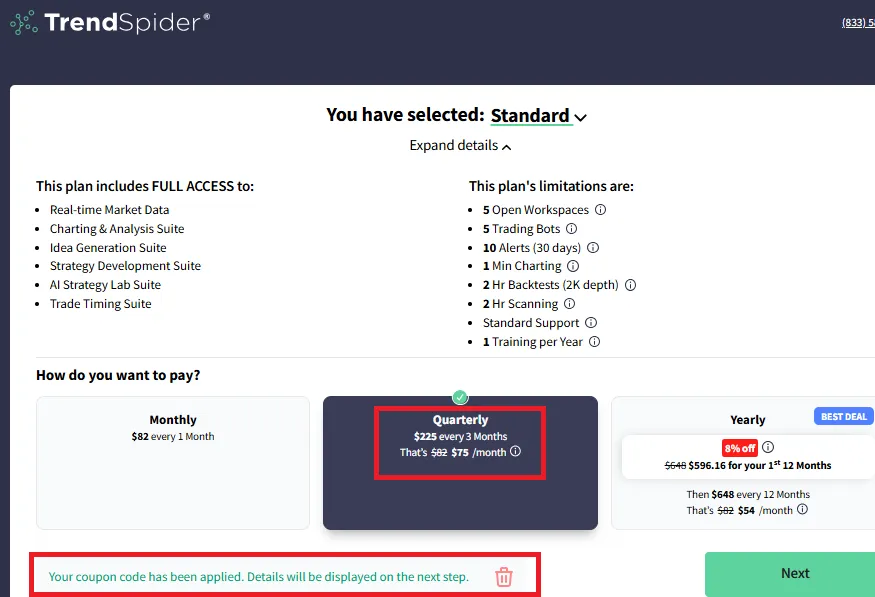 Trendspider 10% off coupon code
